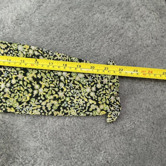 Free People Lela Green Coral Floral Long Sleeve Shirt Size Small - Picture 10 of 12